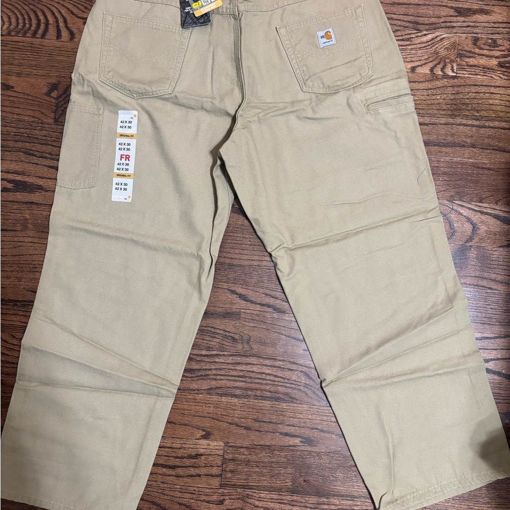 Carhartt Tan Cargo Pants Sturdy Canvas Workwear
